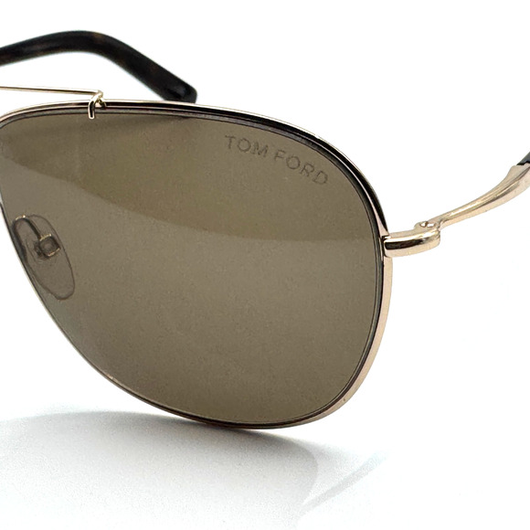 Tom Ford Sunglasses April TF393 28J Gold Aviator Oversized Roviex Lens 61-10-145 main image 12
